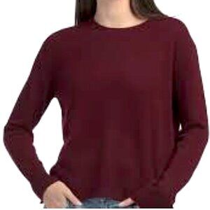 SOLD  Tahari Cashmere Crew Neck Sweater 100% Cashmere Burgundy Sz M NEW